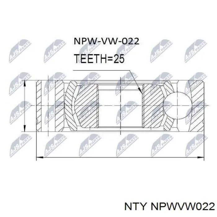 NPW-VW-022 NTY шрус внутренний передний