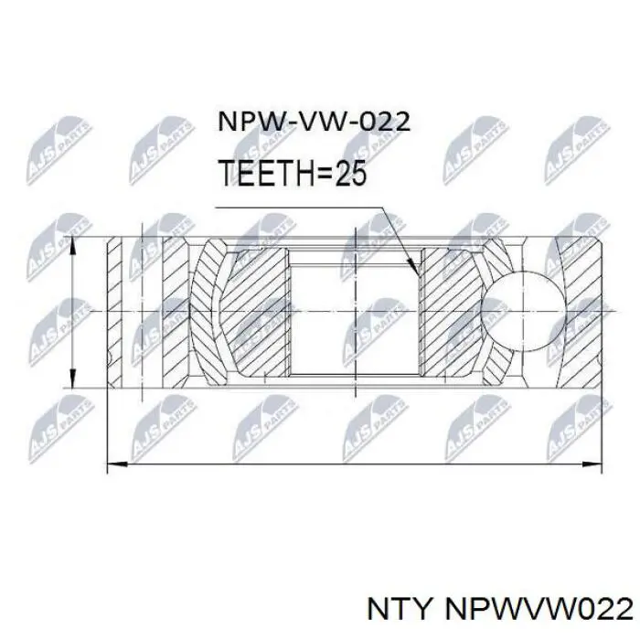 ШРУС внутренний передний NPWVW022 NTY