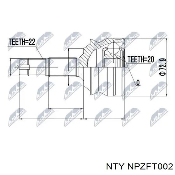 ШРУС наружный передний NPZFT002 NTY