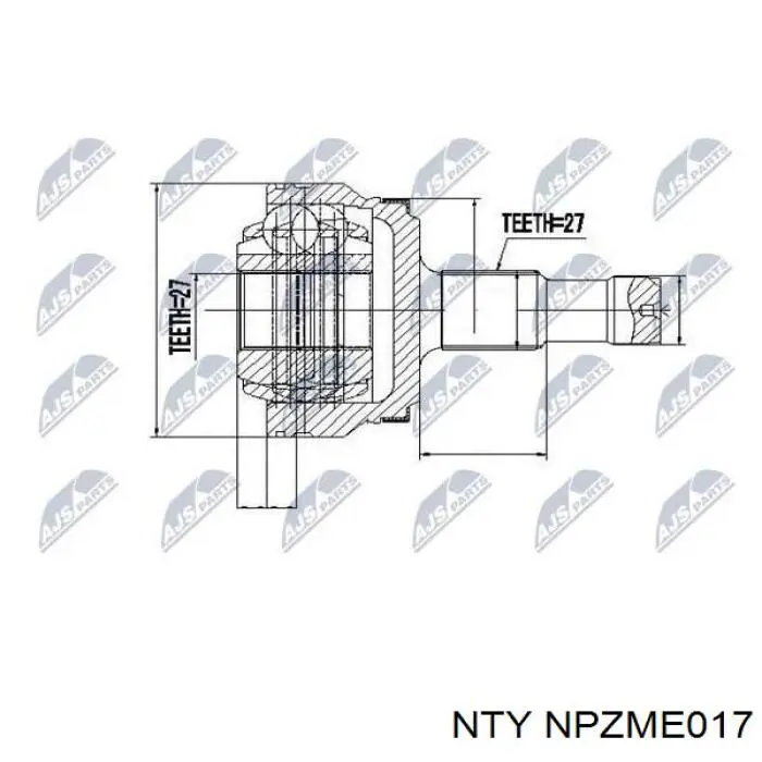 NPZ-ME-017 NTY шрус наружный задний