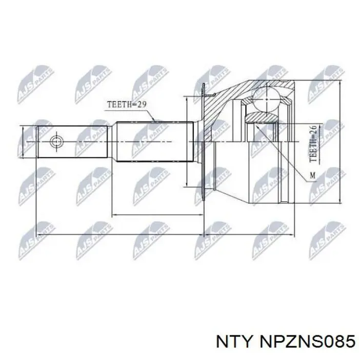 NPZ-NS-085 NTY шрус наружный передний
