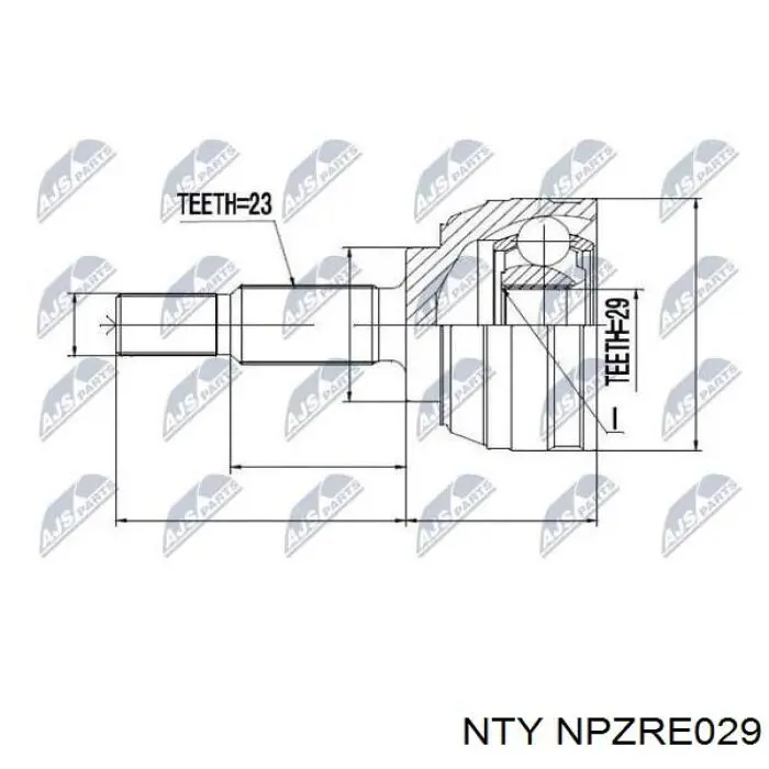 NPZ-RE-029 NTY шрус наружный передний