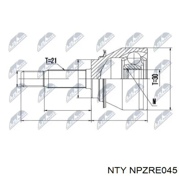 ШРУС наружный передний NPZRE045 NTY