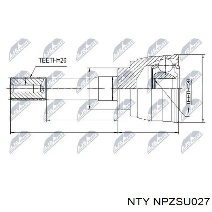 ШРУС наружный передний NPZSU027 NTY