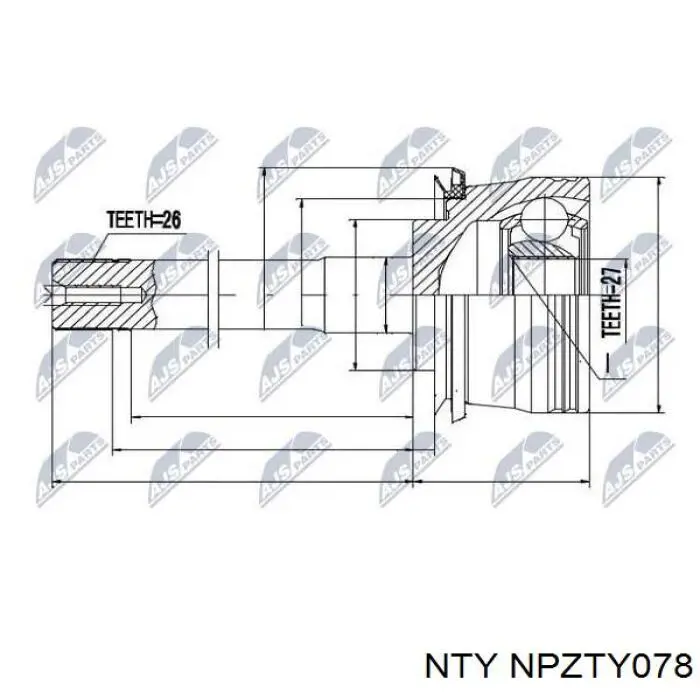 Граната колесная NTY NPZTY078 цена, от 29.42 USD