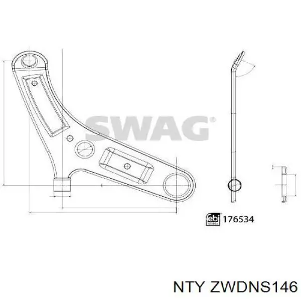 Рычаг передней подвески нижний правый ZWDNS146 NTY