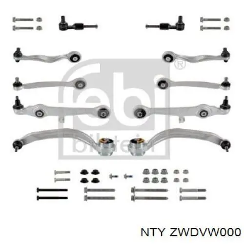 Комплект рычагов передней подвески NTY ZWDVW000 цена, от 163.66 USD