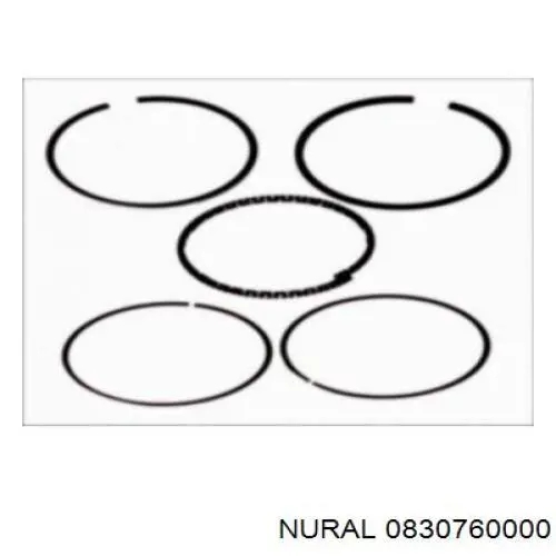 08-307600-00 Nural кольца поршневые на 1 цилиндр, std.