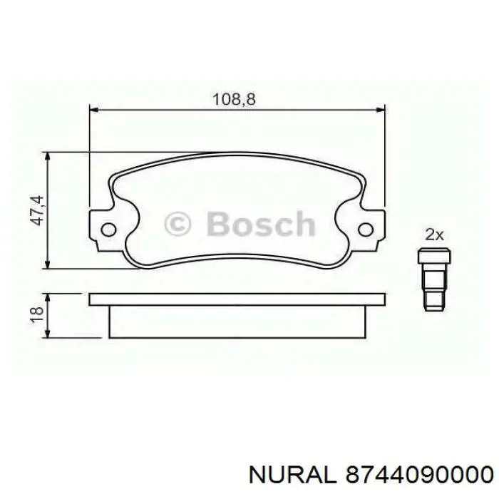 8744090000 Nural pistão do kit para 1 cilindro, std