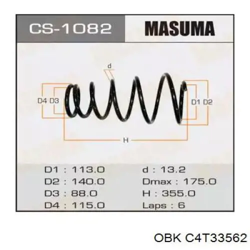Пружина амортизатора OBK C4T33562 цена, от 43.77 USD