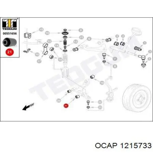 Сайлентблок передней подвески Ocap 1215733 цена, от 8.46 USD