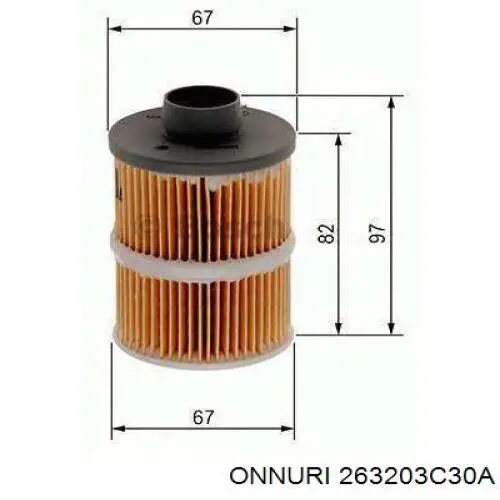 Масляный фильтр 263203C30A Onnuri