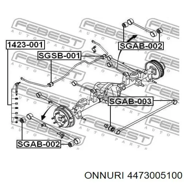 Втулка стойки заднего стабилизатора Ssang Yong 4473005000