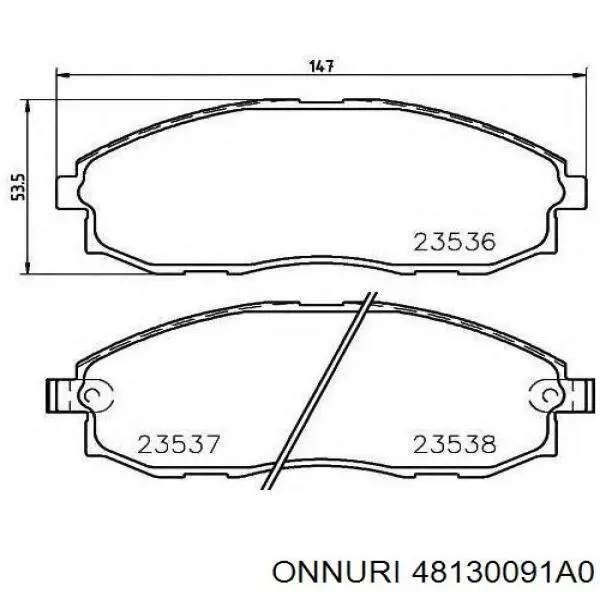 Передние тормозные колодки 48130091A0 Onnuri