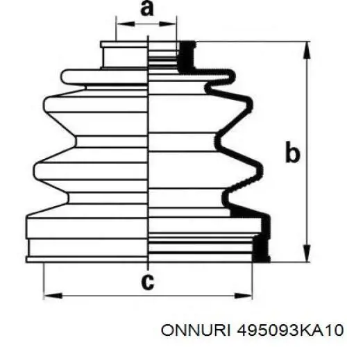 Пыльник ШРУСа наружный 495093KA10 Onnuri