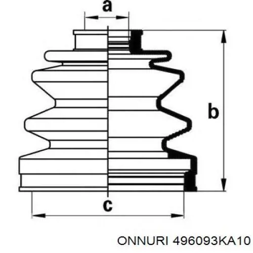 Пыльник ШРУСа наружный правый 496093KA10 Onnuri