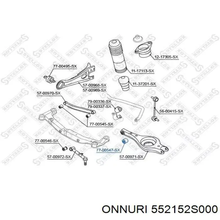 Сайлентблок заднего нижнего рычага 552152S000 Onnuri