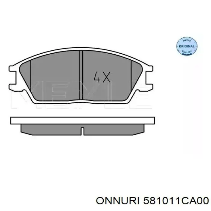 Колодки тормозные передние дисковые ONNURI 581011CA00