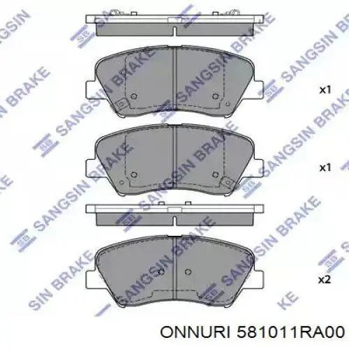 Колодки тормозные передние дисковые ONNURI 581011RA00