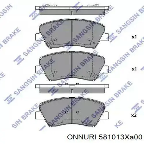 Колодки тормозные передние дисковые ONNURI 581013XA00