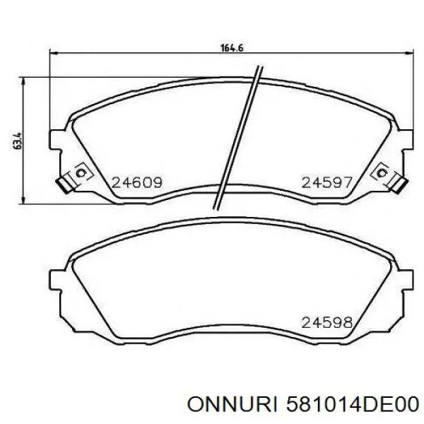 Купить 581014DE00 Onnuri Колодки тормозные