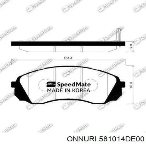 581014DE00 Onnuri Колодки передние
