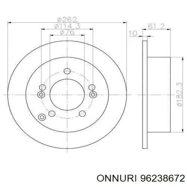 Купить 96238672 Onnuri Ротор тормозной