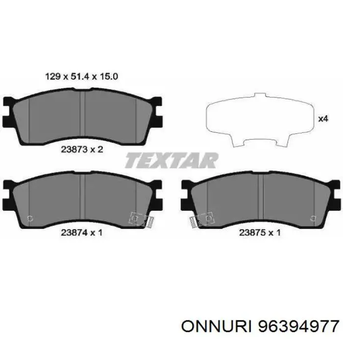 96394977 Onnuri Барабанные тормозные колодки