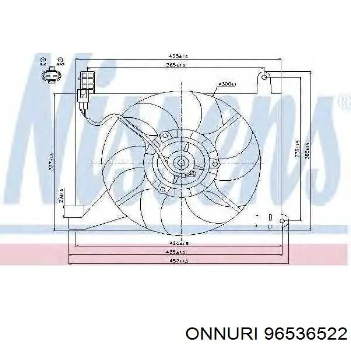 96536522 Onnuri диффузор радиатора охлаждения, в сборе с мотором и крыльчаткой