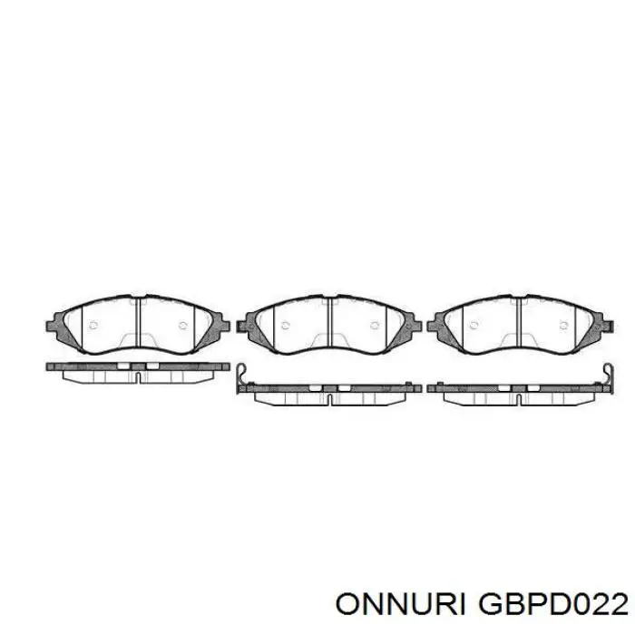 GBPD022 Onnuri колодки тормозные передние дисковые