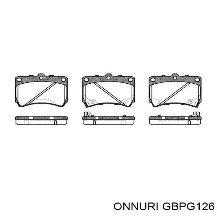GBPG126 Onnuri колодки тормозные задние дисковые