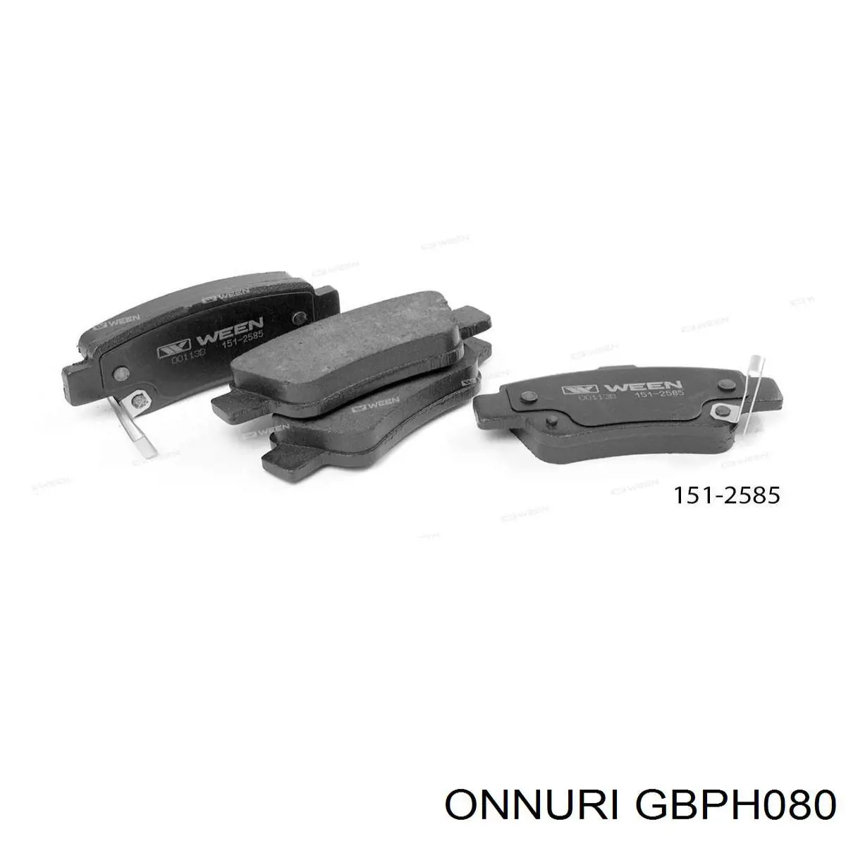GBPH080 Onnuri колодки тормозные передние дисковые