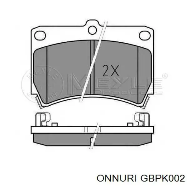 Колодки тормозные передние дисковые ONNURI GBPK002