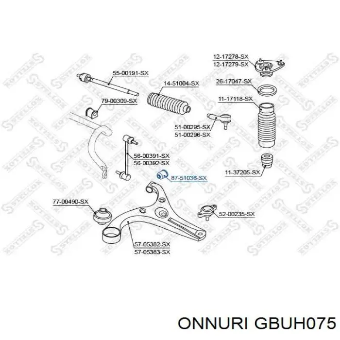 Сайлентблок переднего рычага GBUH075 Onnuri