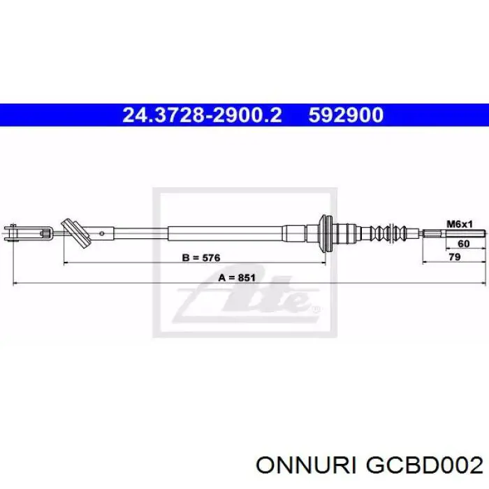 Трос сцепления GCBD002 Onnuri