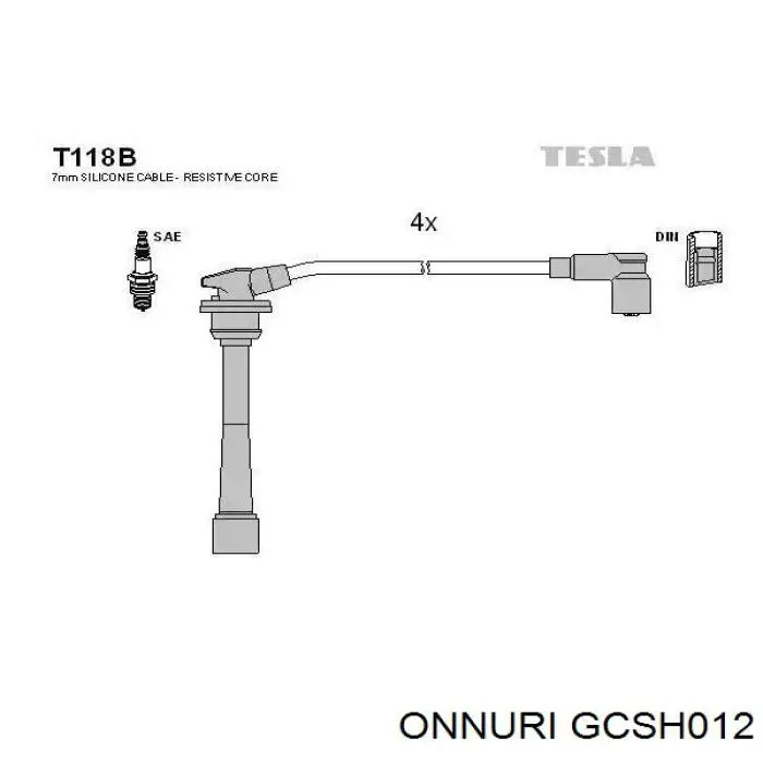 Высоковольтные провода GCSH012 Onnuri