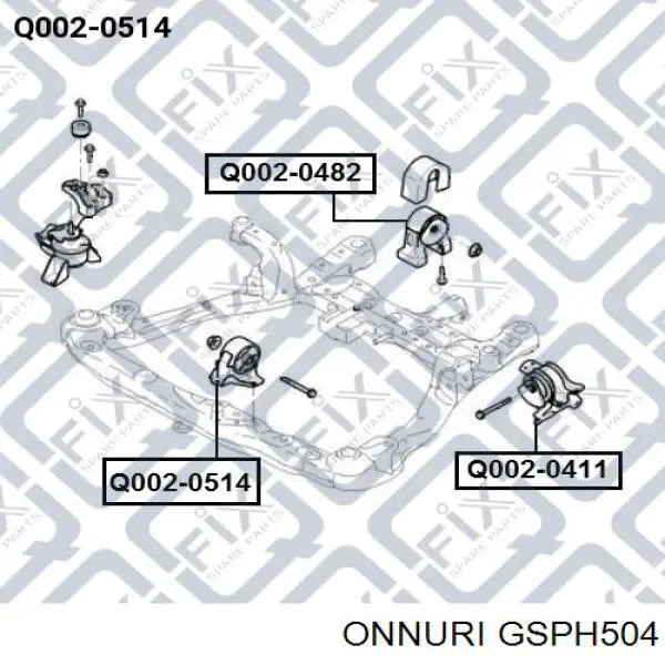 GSPH504 Onnuri Подушка передней опоры двигателя