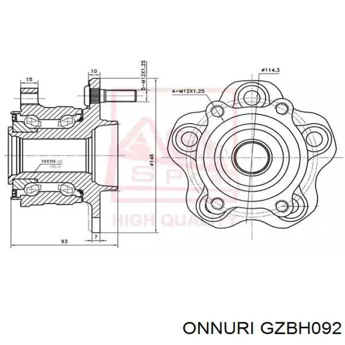 Пыльник ШРУСа внутренний GZBH092 Onnuri