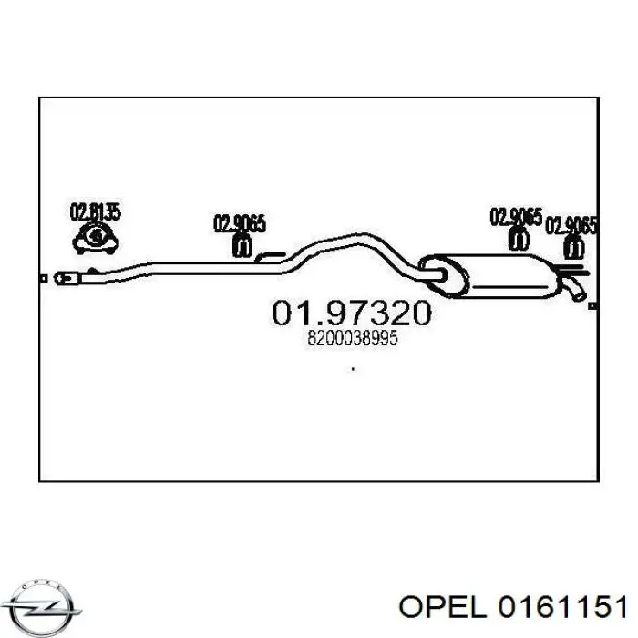 161151 Opel стекло лобовое