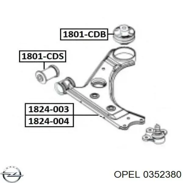 Купить 0352380 Opel Сайлентблок нижний передней подвески