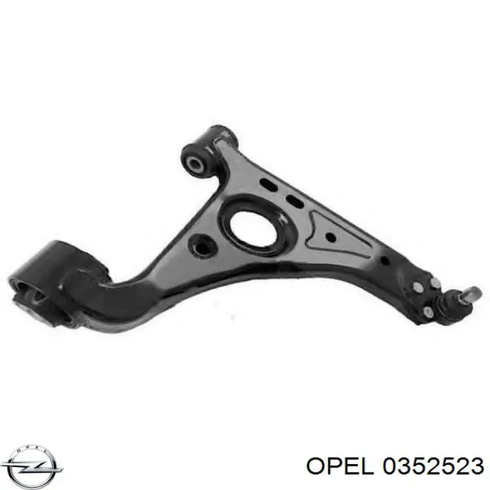 0352523 Opel braço oscilante inferior direito de suspensão dianteira