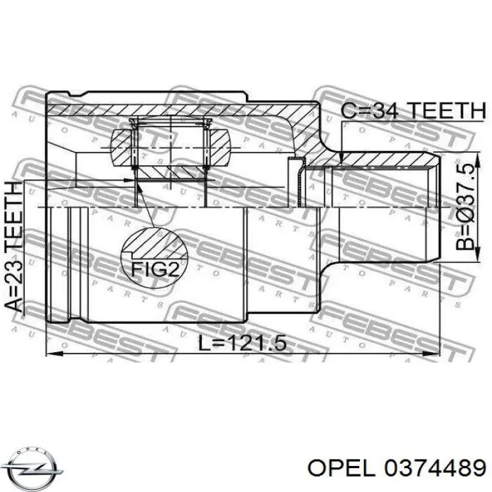 Привод передний правый Opel 374489 цена, от 101.36 USD