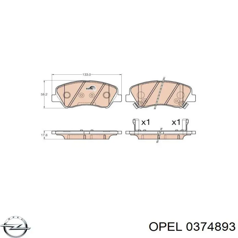 374893 Opel Полуось передняя, правая