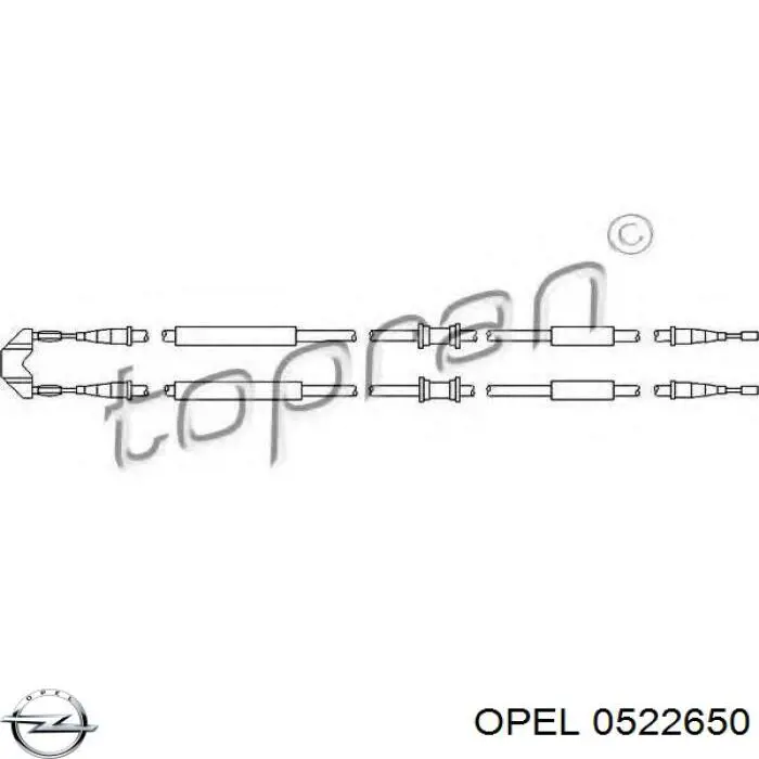 0522650 Opel трос ручного тормоза задний правый/левый