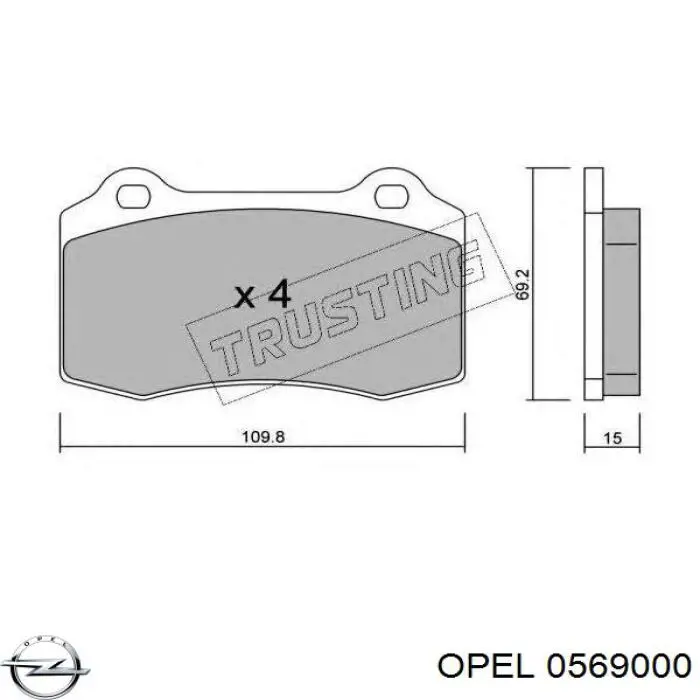 0569000 Opel Диск тормозной передний