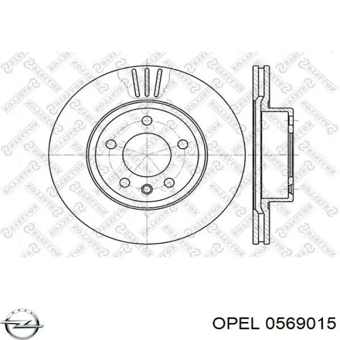 0569015 Opel Диск тормозной передний