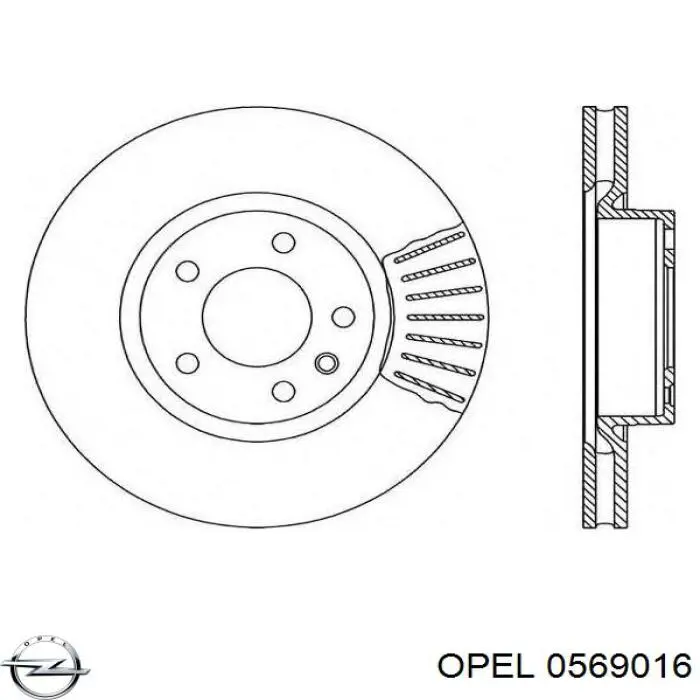 0569016 Opel Диск тормозной передний