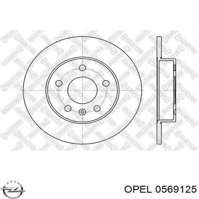 Тормозные диски 0569125 Opel