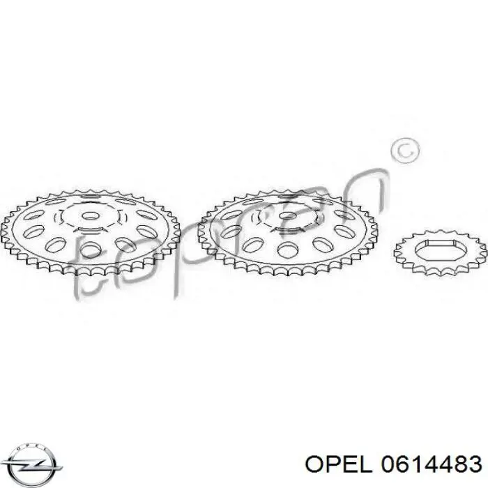 0614483 Opel engrenagem de cadeia da roda dentada de acionamento de cambota de motor