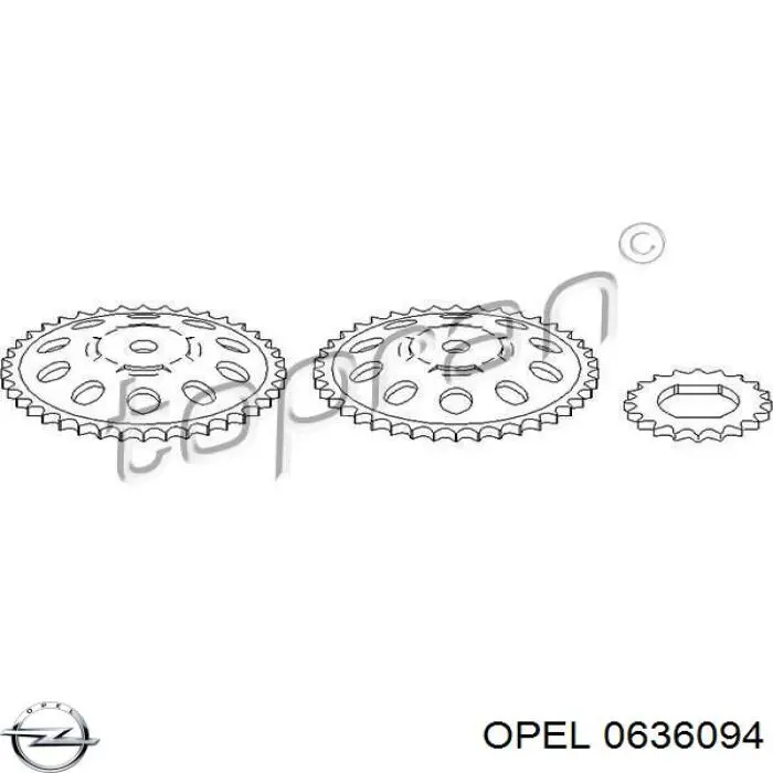 0636094 Opel звездочка-шестерня привода коленвала двигателя